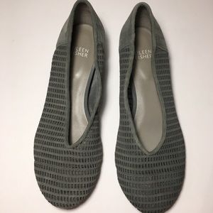 Eileen Fisher Patch Grey Suede Ballet Flats 7.5